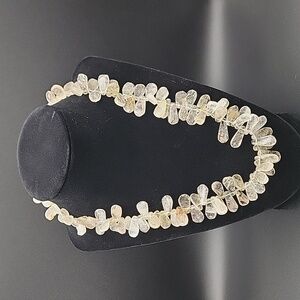 Golden Rutile Quartz 20" Handmade Tear Drop Necklace 570 Cts Beaded Gemstone